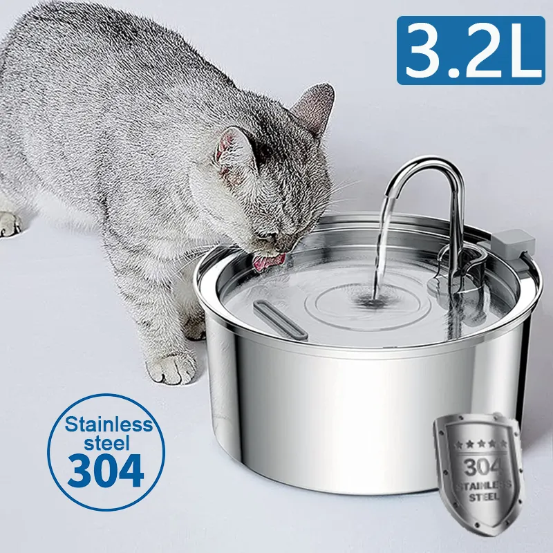 3-2L-Cat-Automatic-Water-Dispenser-Pet-Smart-Induction-Water-Feeder-USB-With-Filter-Stainless-Steel