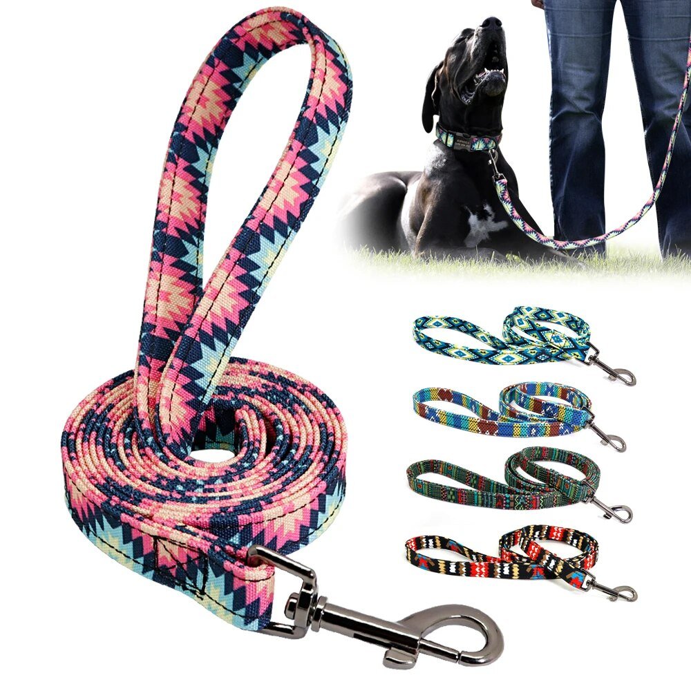 5-Colors-Dog-Leash-Rope-Nylon-Printed-Puppy-Dog-Walking-Running-Training-Leashes-Lead-For-Small