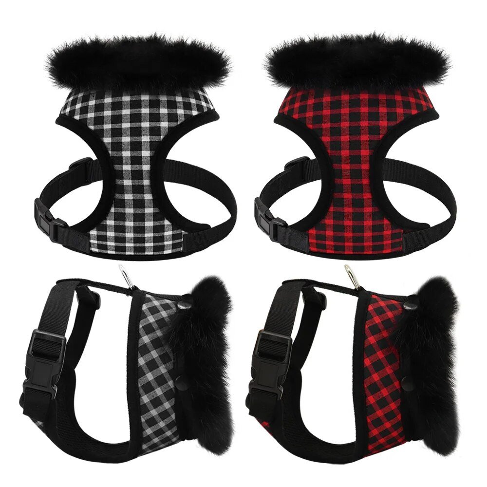 Soft-Warm-Pet-Dog-Cat-Harness-With-Removable-Fur-Breathable-Plaid-Dog-Harness-Vest-For-Small-1