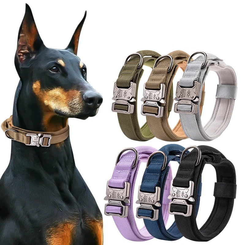 Durable-Military-Tactical-Dog-Collar-Adjustable-Pet-Nylon-Training-Rottweiler-Dog-Collar-For-Medium-Large-Dogs